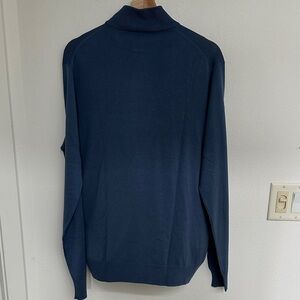Jos. A. Bank Blue  Turtleneck Sweater 100 percent silk signature collection